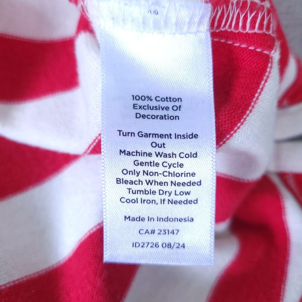 Talbots Shirt L'Amour Womens Red White Striped Size 2XL Long Sleeve Romance - Picture 7 of 7